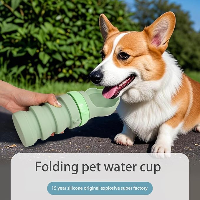 1. 400ml Leakproof Dog Water Bottle Portable Outdoor Travel Drinking Dispenser with Silicone Bowl for Pets Portable Pet Water Dispenser