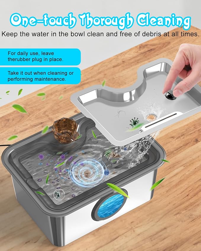 Stainless Steel Dog Water Fountain: 3-Gal Large Capacity, Ultra Quiet with Filter for Fresh Flow Water | Perfect for Large Breed Dogs& Multi-Pet Homes, 2m Long Power Cord for Indoor and Outdoor Use