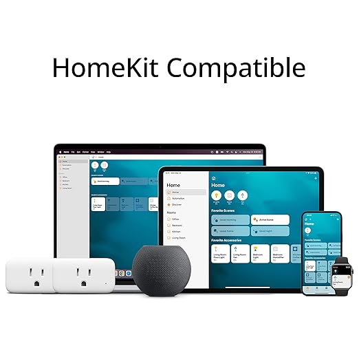 【2025 New】 SwitchBot HomeKit Smart Plug Mini 15A, No Hub Required, Energy Monitor, WiFi(2.4G Only) Outlet Works with Apple HomeKit, Alexa, Google Home, App Remote Control & Timer Function(4 Pack)