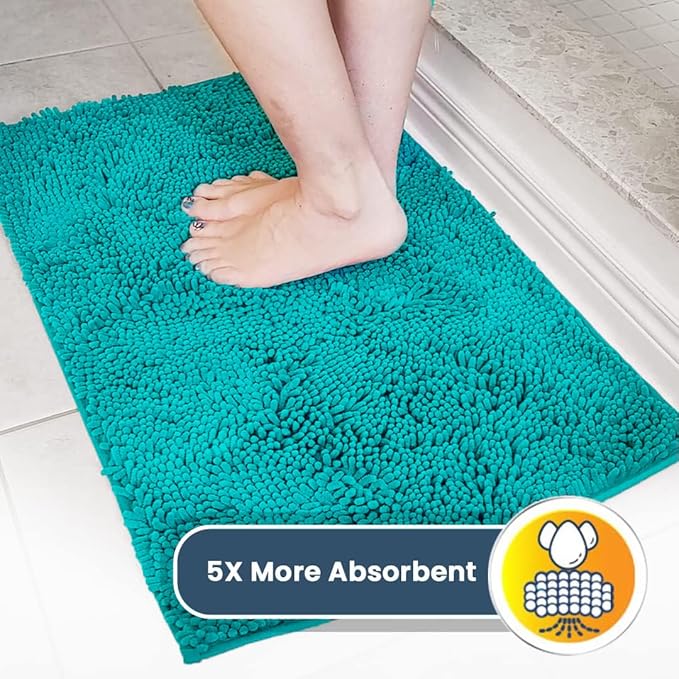 Muddy Mat® Original Dog Door Mat for Muddy Paws, Super Absorbent Microfiber, Non-Slip Washable Pet Rug, Quick Dry Chenille Entryway Carpet, Machine Washable Indoor Outdoor mat, Teal 35"x60"
