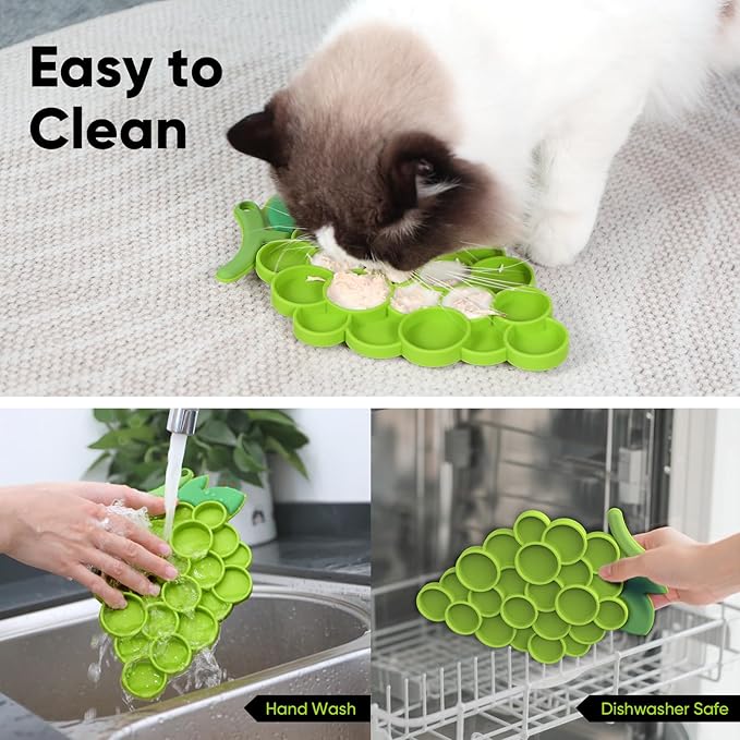 SUPERDESIGN Lick Mat for Dogs,Grape-Shaped Dog Lick Mat with Suction Cups,Slow Feeder Licking Pad for Anxiety Relief and Boredom Reducer, Dog Toys to Keep Them Busy Ideal for Grooming & Bathing