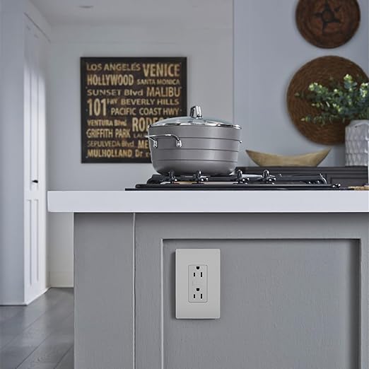 Legrand radiant 885GRYCC12 15 Amp Decorator Duplex Outlet, Side Wire or Push Wire, Gray (1 Count)