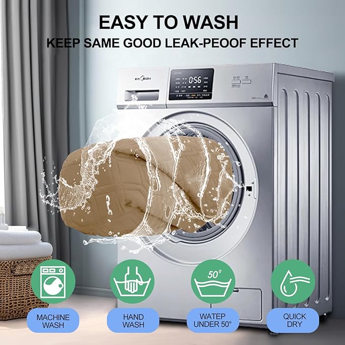 Smiry Waterproof Dog Blanket, 82x102 Inch Soft Pet Bed Cover Reversible, Washable Sofa Couch Furniture Protector for Small Medium Large Dog Puppy Cat, Geometric, Camel/Beige