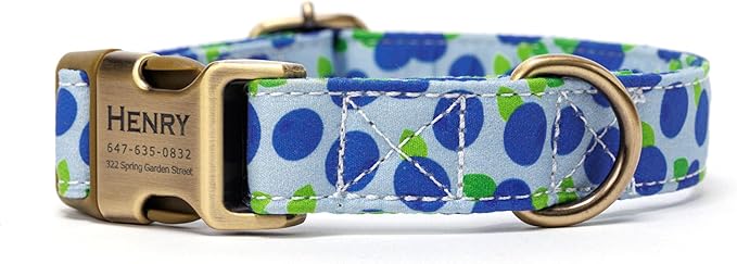 Personalized Dog Collar with Name and Phone Number Engraved,Adjustable Custom Puppy Collar,Organic Cotton Pet Collar for Small Medium Large Boy Girl Dogs