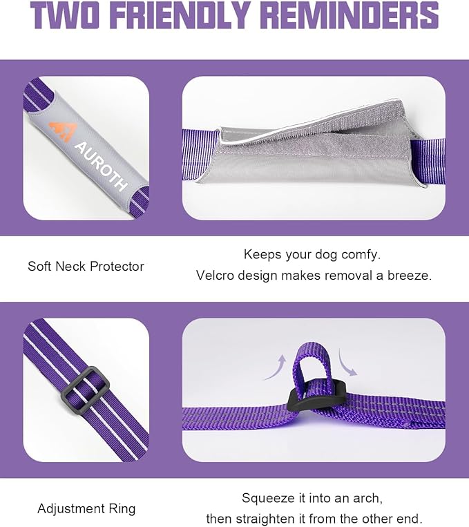 AUROTH Dog Harness and Leash Set, Soft Padded Service Dog Vest with 5.25FT Dog Leash, No Choke, Easy On Pet Vest, Adjustable Reflective No Pull Dog Harness for Large Dogs, Easy Walking and Training