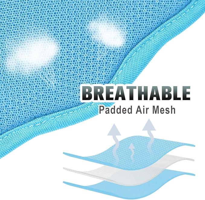 BARKBAY No Pull Dog Harness Large Reflective Dog Harness with Front Clip and Easy Control Handle for Walking Training Running with ID tag Pocket(Baby Blue & Baby Pink,XS)