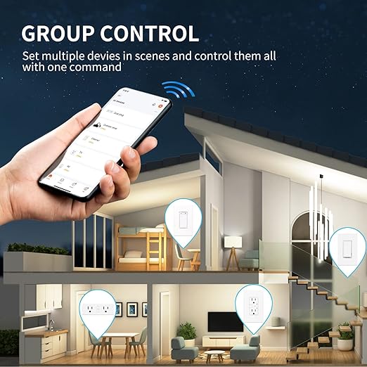 Dual Smart Plug, 15A WiFi Outlet Extender, Smartlife App Control, Schedule Timer Function, 2-in-1 Compatible with Alexa, Google Home Assistant, No Hub Required, ETL&FCC, 2.4G WiFi Only, 2-Pack
