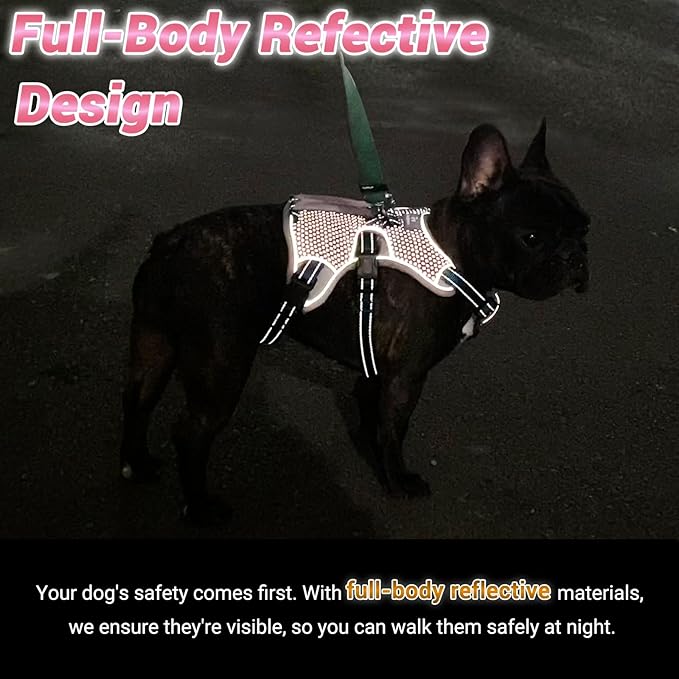 BELPRO Multi-Use Support Dog Harness, Escape Proof No Pull Reflective Adjustable Vest with Durable Handle, Dog Walking Harness for Big/Active Dogs (Pink, S)