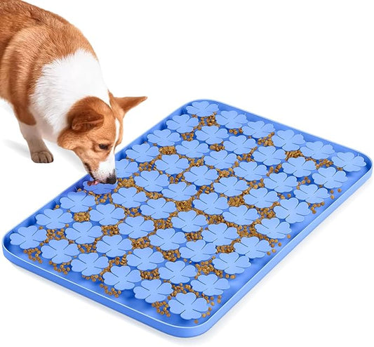 Dog Lick Mat, 23.6"x 15.7" Large Silicone Snuffle Mat with Suction Cups, Slow Feeder for Small Medium Large Dogs Slow Eating, Boredom Reducer (Green)