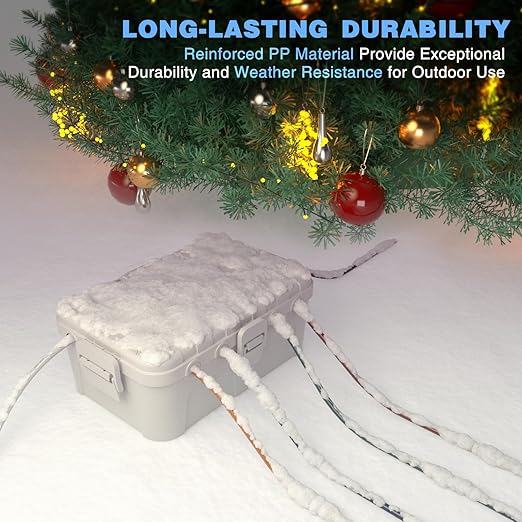 Flemoon Large Outdoor Electrical Box (12.5 x 8.5 x 5 inch), IP54 Waterproof Outdoor Extension Cord Cover Weatherproof, Protect Outlet, Plug, Socket, Timer, Power Strip, Holiday Light Decoration, White