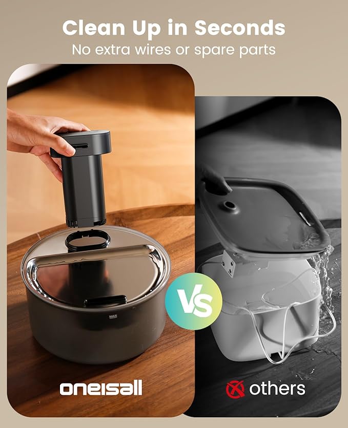 oneisall Cat Water Fountain Stainless Steel Tray: 108oz/3.2L Wireless Pet Fountain for Cats Indoor, Battery Operated Automatic Water Dispenser for Drinking, Ultra Quiet SilentFlow™, Motion Sensor