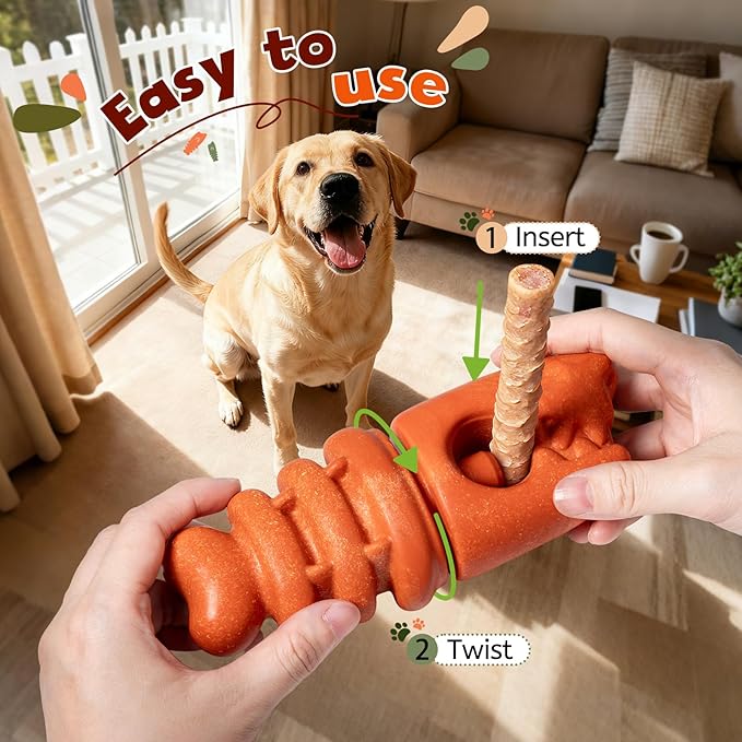 Bully Stick Holder for Dogs,Interactive Dog Toy to Keep Them Busy,Indestructible Dog Chew Toys,Dog Toys for Teeth Cleaning,Interactive Toys Puzzle for Indoor Outdoor Play