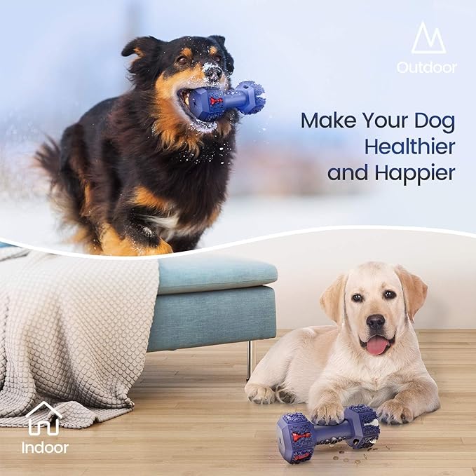 Dog Training Toys for Aggressive Chewers ，Pet Dumbbell Dog Chew Toy for Medium Small Breeds，Food Grade Non-Toxic Dental Pet Toy(Dumbbell Toys, 6“ in Medium)
