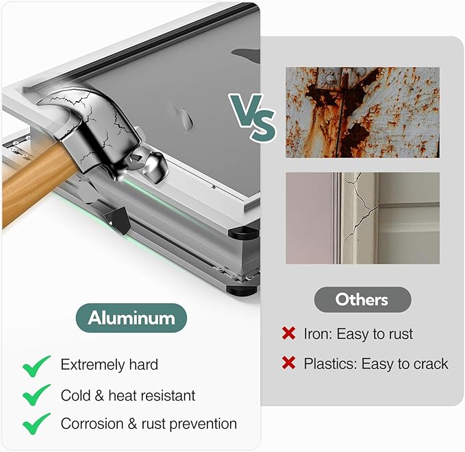 [Parab House] Aluminum XL Dog Door for Door, Open Size:24.4" H x 13.8'', Heavy Duty Doggy Door with Full Enclosed Magnetic Flaps,Extreme Weather Doggie Doors,Giant Doggie Door(Silver, XLarge)Pet Door