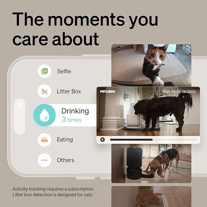 PETLIBRO 2-Packs AI Pet Camera Indoor with Phone app, Multi-Pet Recognition & AI Summary, 360° Auto Tracking Night Vision Cat cam Dog cam, [One Dog Camera Requires One Subscription]