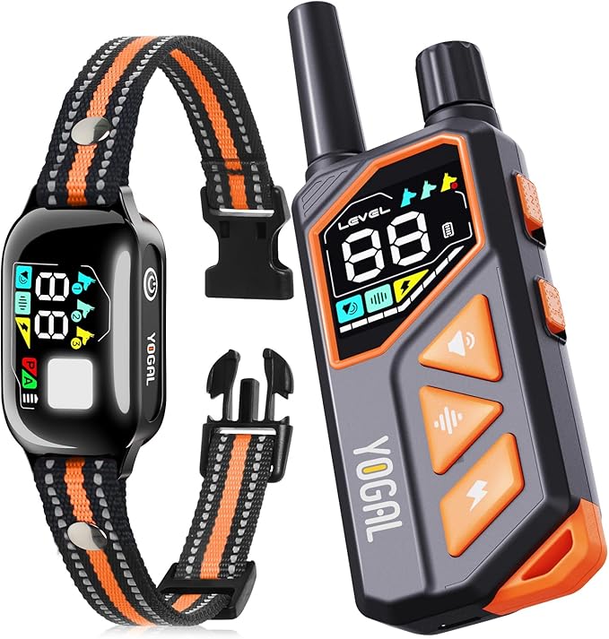 2-in-1 Dog Shock Collar with Remote Control and Automatic Bark Mode - Electric Training Smart Anti Barking Collars for Small Medium Large Dogs E-Collar 3300FT (5-150Lbs) IPX7 Waterproof