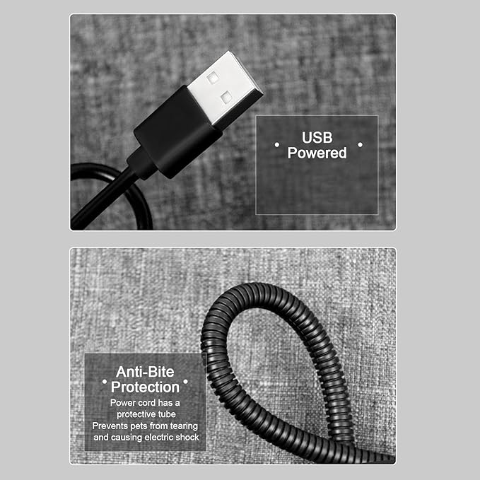 Pet Heating Pad, 4-Temp USB Powered Washable Mat, Heated Dog Pad Cat Bed, for Puppy, Kitten, Winter Cold Weather, Indoor, Home, Living Room, Balcony, Apartment, Sleeping