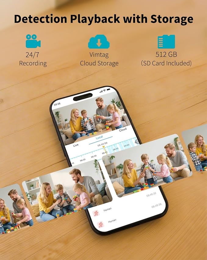 VIMTAG 4MP 5G Indoor Camera, Dog Camera with Speaker Pan 360° View, Cameras for Home Security Pet Baby with Motion Tracking Night Vision Phone App, 2-Way Audio, 24/7 SD & Cloud Storage,w/Alexa, 2Pack