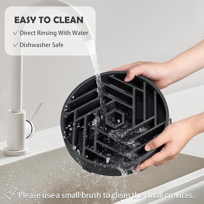 TOBYTO Slow Feeder Dog Bowls Large Medium Breed,Anti-Choking Slow Eating Dog Food Bowl,Non Slip Pet Slower Food Feeding Bowls Large Puzzle Slow Feeder Bloat Stop Maze Dog Dishes,Gray