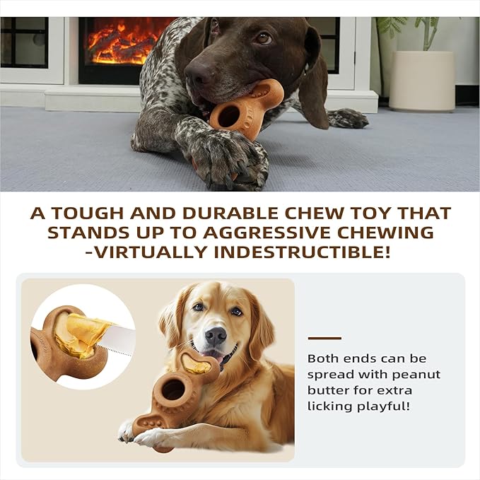 SHINKAI Refillable Frozen Dog Toy to Keep Them Busy - Tough Chew Toys for Aggressive Chewers, Indestructible for Medium & Large Dogs, Reduces Anxiety & Destructive Behavior
