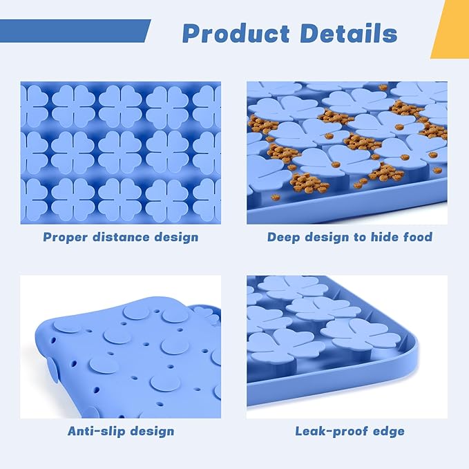 Dog Lick Mat, 23.6"x 15.7" Large Silicone Snuffle Mat with Suction Cups, Slow Feeder for Small Medium Large Dogs Slow Eating, Boredom Reducer (Green)