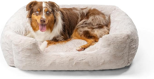 Best Friends by Sheri Soothe & Snooze Lounge Lux Memory Foam Rectangular Dog Bed, Washable, Oyster, Large 36" x 27"