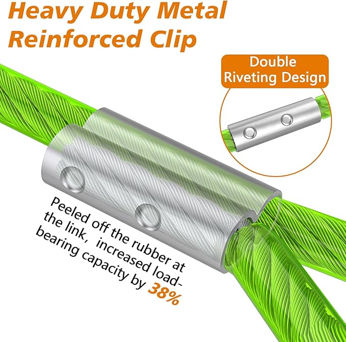 XiaZ 20FT Tie Out Cable for Dogs, Dog Leads for Yard Chew Proof, Heavy Duty Pet Tie Out Cable for Large Dogs Up to 250lbs,Durable Dog Runner Tether Line for Outdoor,Yard