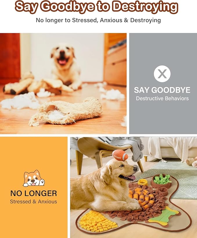 HOPET Snuffle Mat for Dogs Large Breed,Interactive Sniff Feeding Training Mat for Puppy Slow Feeder, Mental Stimulation & Slow Feeding Game for All Breeds