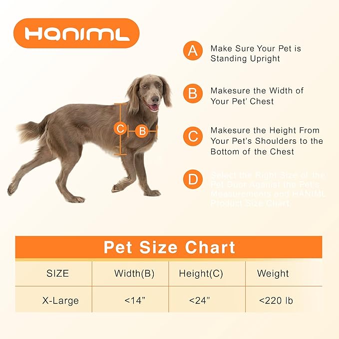 Extra Large Dog Door - Heavy Duty Aluminum, Extreme Weather, Dual Flap, Lockable for Large & Extra Large Dogs Up to 220 lbs