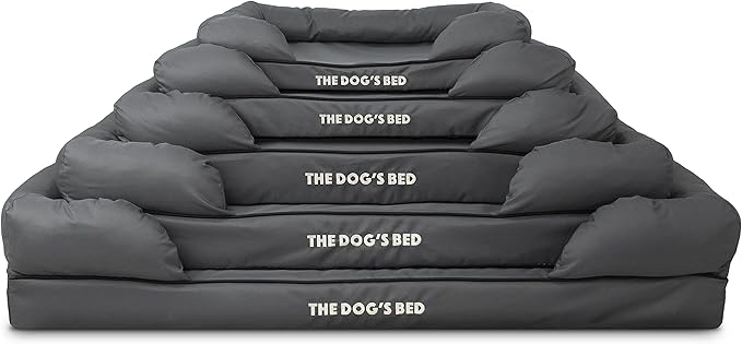 The Dog’s Bed, Dog Bed XXL Grey, Memory Foam, Pain Relief: Arthritis, Hip & Elbow Dysplasia, Post Surgery, Lameness, Supportive, Calming, Waterproof Washable Cover, Veterinary Approved