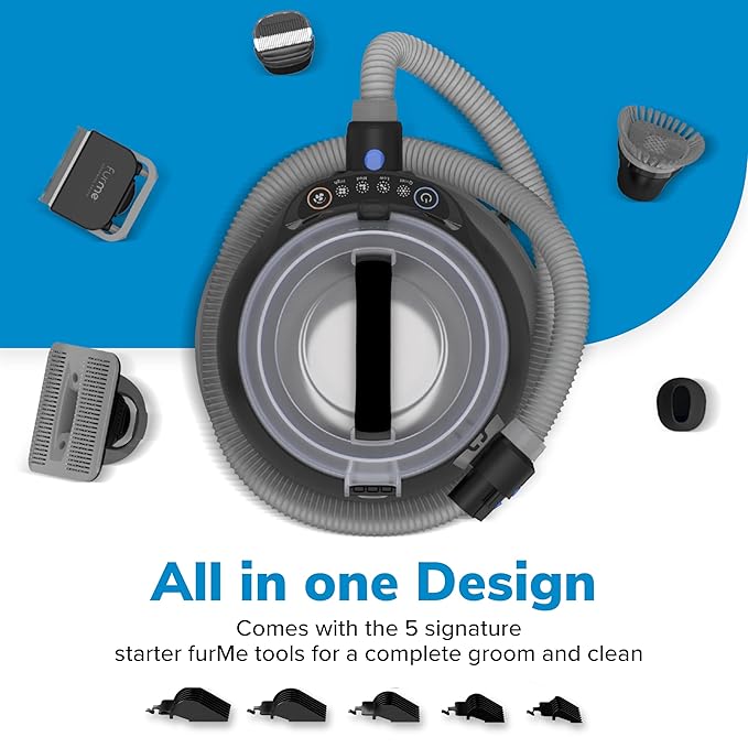 FURME Original Pet Grooming Vacuum Kit - Cat & Dog Grooming Kit for Easy Pet Care at Home, Quiet & Safe Dog Hair Remover Machine with Brush, Clipper, Shedding & Cleaner Tools & 4.5L Canister