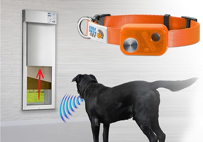 MS-5 Econ Series Automatic Pet Door Collar by High Tech Pet Brand - Value Priced Dependable Performance - Waterproof - Rugged - Battery Included - USA Support (Orange)