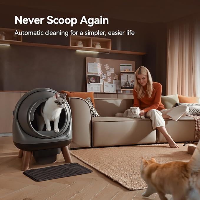 Self Cleaning Litter Box - G1 Automatic Cat Litter Box for Cats, Robot with Large Openning/Odor-Control/Dual Safety Protection