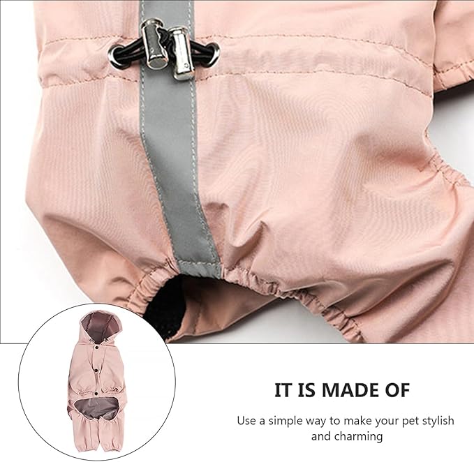 Angoily Reflective Dog Raincoat Lightweight Breathable Hoodie with Adjustable Drawstring Windproof Puppy Clothes for XXL Pets and Easy to Wear