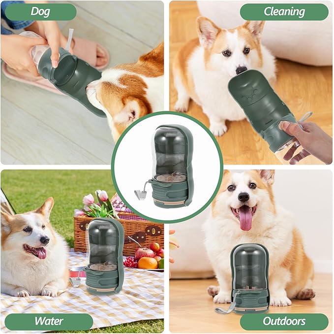 Portable Dog Water Bottle with Travel Water Dispenser for Outdoor Walking for Puppies and Cats Reusable Safe Material Easy to Clean and Use
