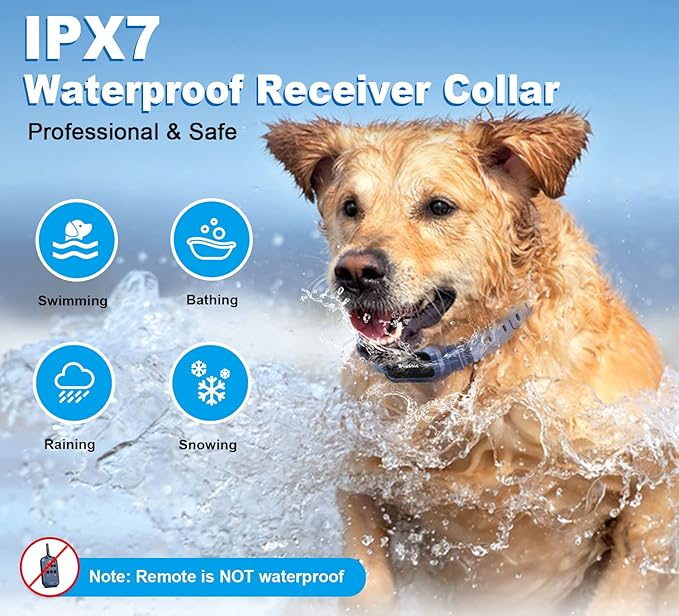 Bousnic Dog Shock Collar with Remote - ¾ Mile Electronic Training Collar for (15-140lbs) Medium Large Dogs, Waterproof Rechargeable Dog E Collar with 3 Modes, Beep, Vibration, Safe Shock(1-16 Levels)