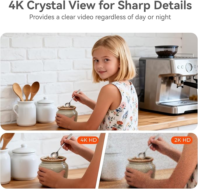 4K Security Camera,Industry's First with Built-in Storage No Monthly Fees,Indoor Camera Wireless,Baby/Pet/Dog Camera with Phone APP,360° Pan-Tilt Wireless Indoor Cam,Cry Detection,2-Way Audio