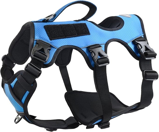 AUROTH Escape Proof Dog Harness - No Pull with Lift Handle, Soft Padded Reflective Adjustable Vest, Large for Walking, Hiking, Training