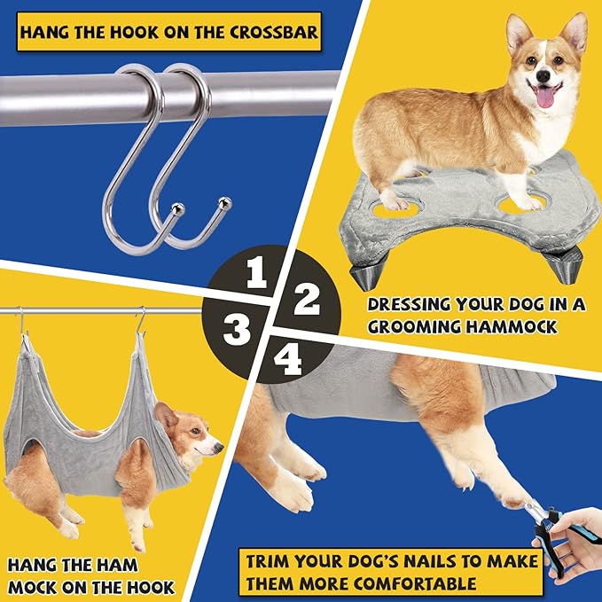 Dog Grooming Hammock,Dog Grooming Supplies,Dog Hammock,Dog Grooming Harness,Pet Grooming Hammock,Grooming Table,Dog Nail Clipper,Dogs Cats Grooming,Claw Care (XS)
