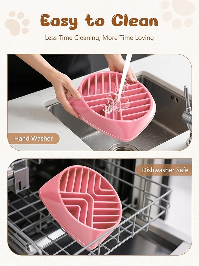 KASBAH Slow Feeder Dog Bowls Large Breed, Holds 5 Cups Wet or Dry Food for Large and Medium Dogs,Puzzle Maze for Fast Eaters,Square Base,Non-Slip, Made Without BPA,Helps Prevent Bloat & Aid Digestion