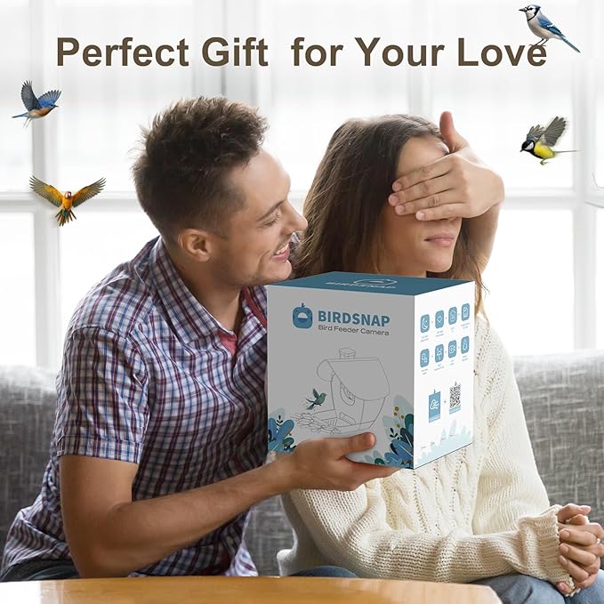 birdsnap® MON - Bird Feeder with Camera, 2K Detachable Video Bird Feeder Live with 32GB Card Fruit Fork, AI Identify Feather Species, Auto Record in Backyard, Ideal Gift for Birds Lover