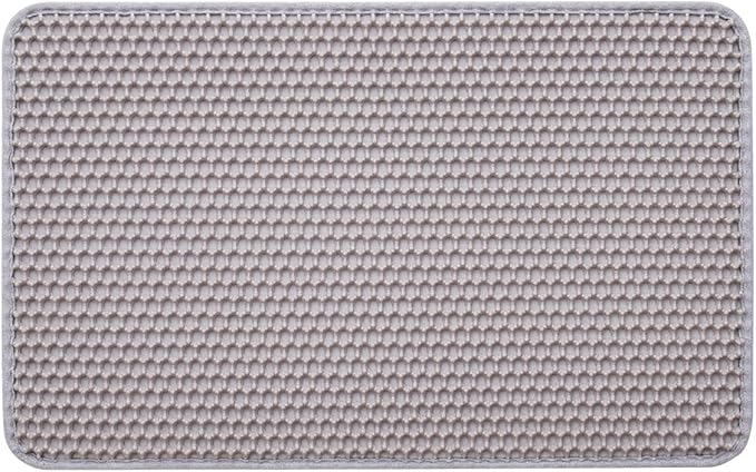 VEVOR Cat Litter Mat, 24 x 15 in, Double-Layer Litter Box Mat, Non-Slip & Urine-Proof Litter-Trapping Mats for Indoor Cats, Honeycomb Design, Soft on Paws, Washable Large Kitty Mats for Floor
