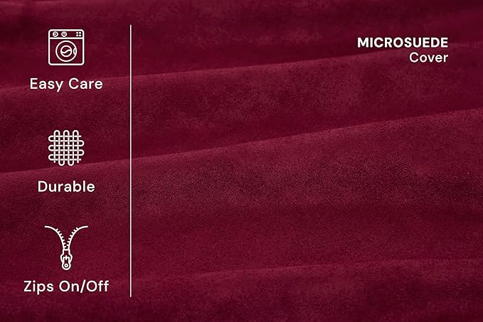 Barker Beds Large Orthopedic Dog Bed - 7" Memory Foam Mattress - 50-70 lbs - Joint Pain & Arthritis Support - Vet Recommended, Washable Cover - Made in USA - 48"x30"x7" - Burgundy