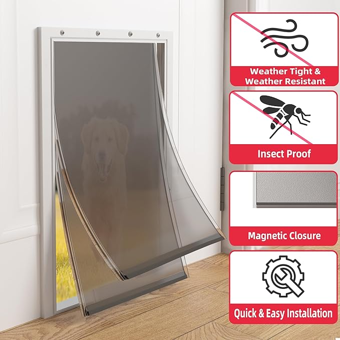 2PACK Medium Dog Door Replacement Flap with Screws, Doggie Door Replacement Flaps Compatible with PetSafe Freedom Doggie Doors PAC11-11038, 8 1/8" X 12 7/8", Weather Resistant and Easy to Install