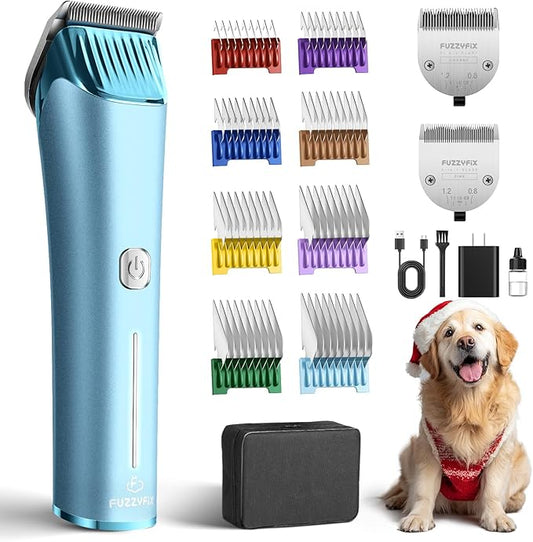 Professional Dog Grooming Clipper with Replacement Blade, 5-in-1 Adjustable A5 Blade Cordless Pet Grooming Kit 2 Speed Trimmer Hair Shaver with Detachable Metal Combs Nova for Animal Horse