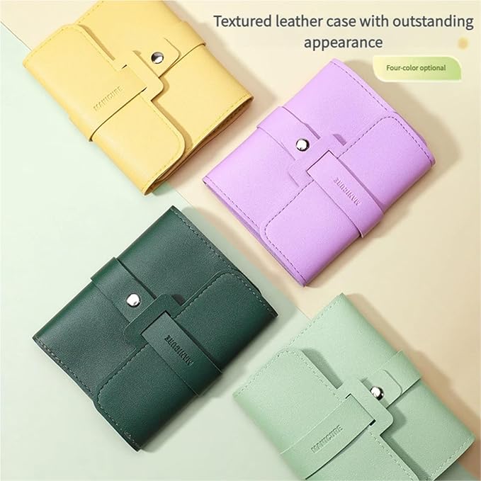 Portable Nail Clipper Set (12/16pcs), Folding Leather Nail Clipper Set, Easy Storage Manicure Kit with Clippers, Cuticle Trimmer & Care Tools, Compact Manicure Kit (Green 12PCS)