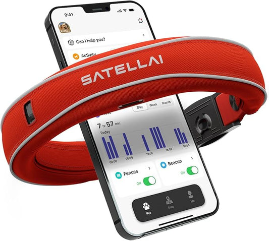 SATELLAI GPS Dog Collar Cover — GPS Wireless Dog Fence Collar with AI Analysis, Precise Positioning, 5-Day Battery, and IP68 Waterproof, Cover