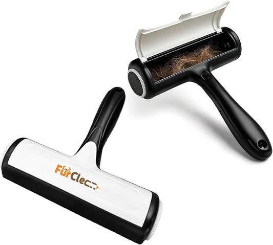 FurClean Pet Hair Remover Roller – Reusable Dog & Cat Hair Remover for Furniture, Couch & Bedding – Portable Multi-Surface Lint Roller for Pet Hair Removal.