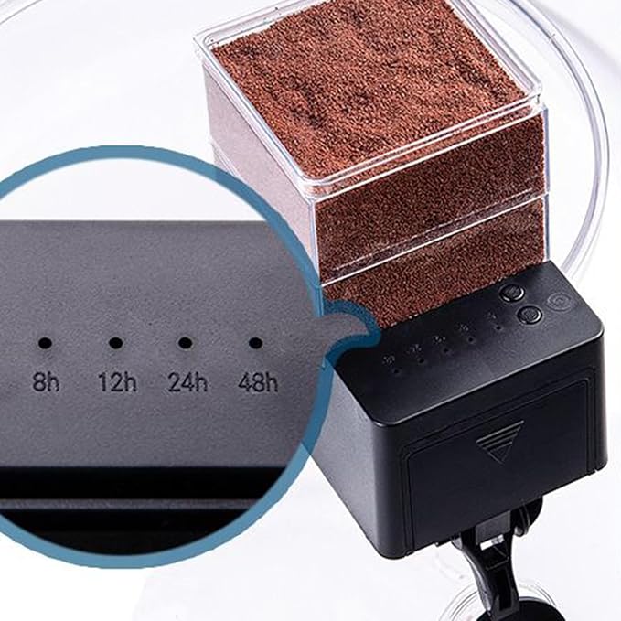 Automatic Fish Feeder, with Timer, 5-Speed Adjustable, Automatic Aquarium Feeder, Fish Tank Pet Supplies, Airtight Food Storage Compartment, for Turtle Betta Shrimp Pond