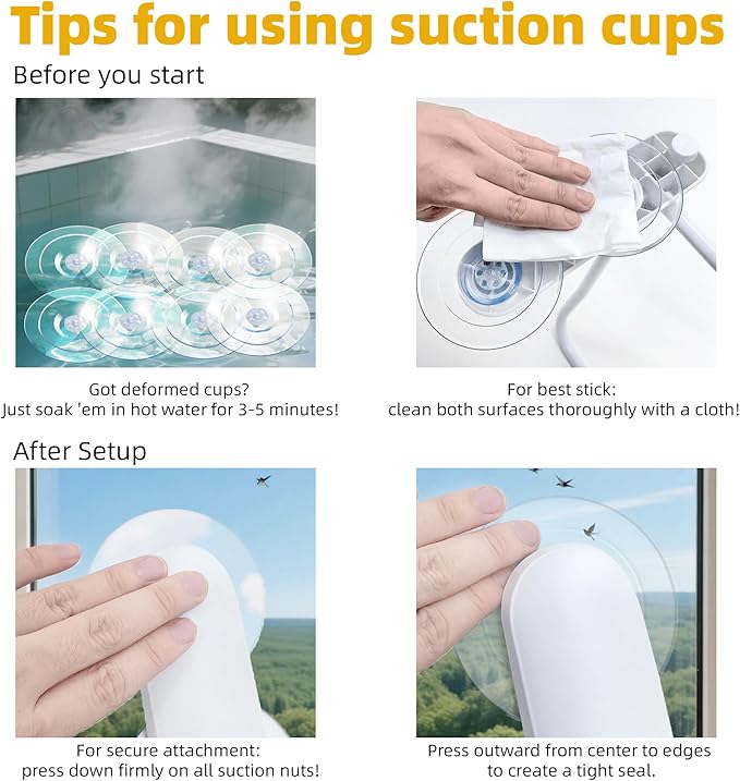 Cat Window Perch, Cordless Foldable Cat Hammock Bed with 4 Suction Cups, Embeded Machine Washable Bed for Indoor Cats, Strong Metal Frame Holds 40lbs (Grey, Two Pieces)